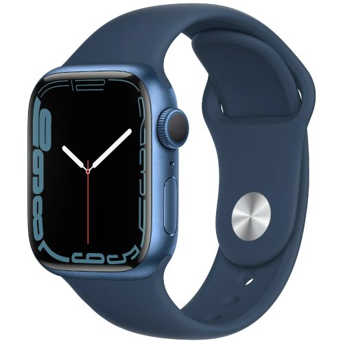 Apple Watch pametni sat Series 7 GPS, 45mm Blue Aluminium Case with Abyss Blue Sport Band - Regular (mkn83bs/a)
