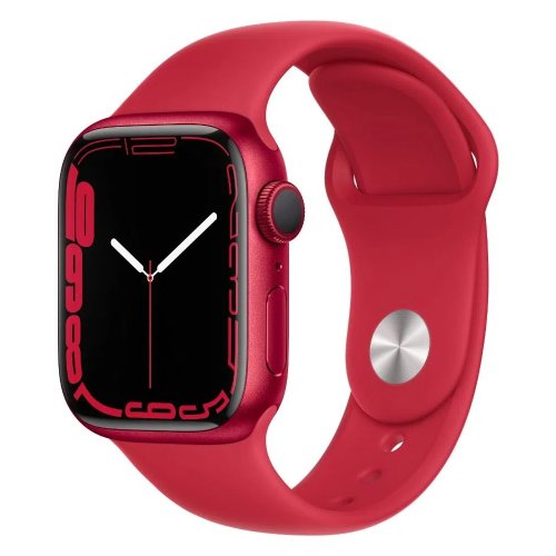 Apple Watch pametni sat Series 7 GPS, 41mm Red Aluminium Case with Red Sport Band - Regular (mkn23bs/a)