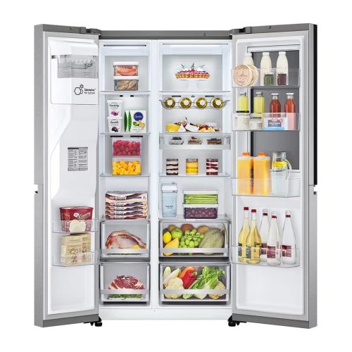 LG hladnjak SBS GSXV90PZAF (F) InstaView, 179 cm, 635 lit, Door-In-Door, Platinasto srebrni