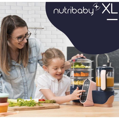 Baby Moov kuhalo i mikser Nutribaby+ XL LCD ekran, kapacitet posude 1500ml/600ml