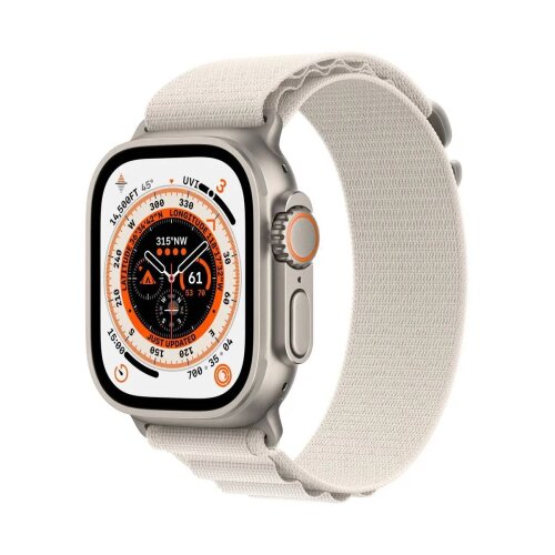 Apple Watch Ultra pametni sat GPS + Cellular, 49mm Titanium Case with Starlight Alpine Loop- Small (mqfq3bs/a)