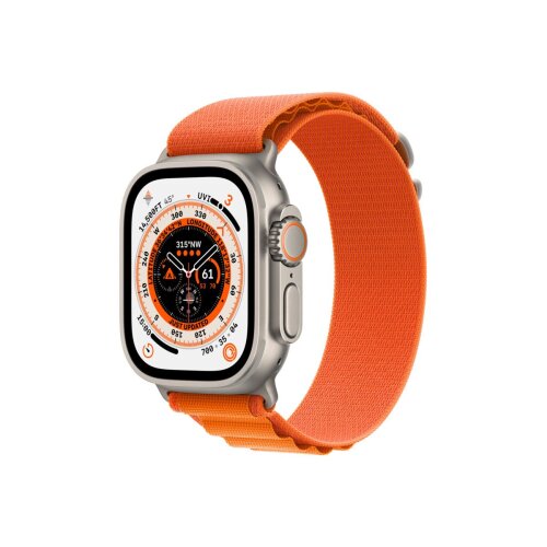 Apple Watch Ultra pametni sat GPS + Cellular, 49mm Titanium Case with Orange Alpine Loop, Large (mqfm3bs/a)
