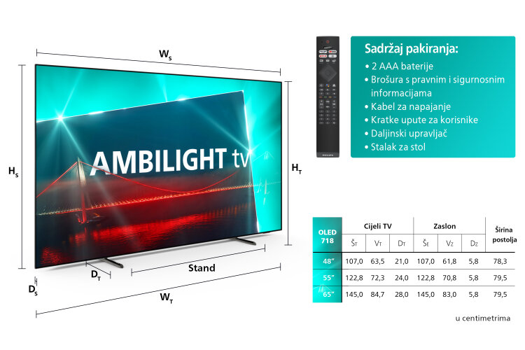 PHILIPS TV 48OLED718/12 48" OLED UHD, Ambilight, Android, 120 Hz