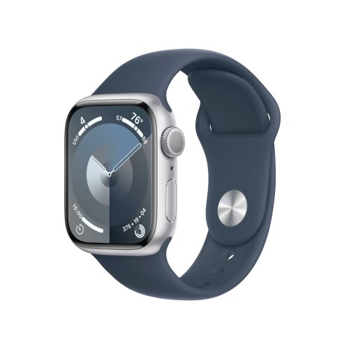 Apple Watch Series 9 GPS pametni sat 45mm Silver Aluminium Case with Storm Blue Sport Band - S/M (mr9d3qh/a)