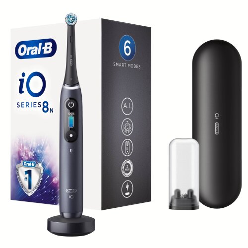 Oral-B električna četkica za zube iO8, 6 načina rada, iO tehnologija, interaktivni zaslon u boji, black onyx