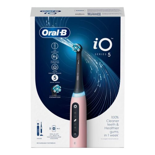 Oral-B električna četkica za zube iO5, 5 načina rada, iO tehnologija, pametni senzor pritiska, pink