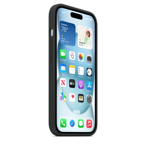 Apple maskica za mobitel iPhone 15 Silicone Case with MagSafe - Black (mt0j3zm/a)