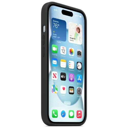 Apple maskica za mobitel iPhone 15 Plus Silicone Case with MagSafe - Black (mt103zm/a)