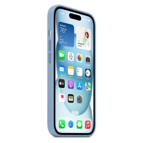 Apple maskica za mobitel iPhone 15 Plus Silicone Case with MagSafe - Winter Blue (mt193zm/a)
