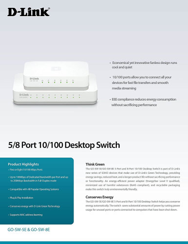 Switch D-Link DGS-1005D/E