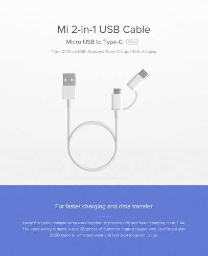 Xiaomi Mi 2-1 USB cable to Type-C