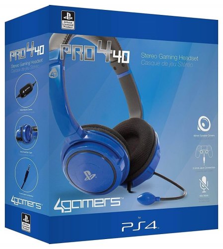 4Gamers PS4 Stereo Gaming Headset PRO4-40 blue